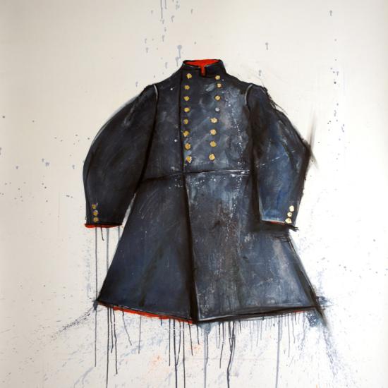 Union blue 48x43 oil & dry pigment on paper 2014.