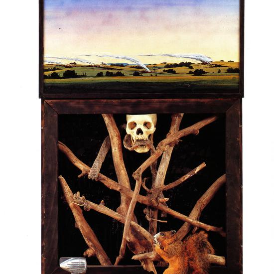 He'll Set Your Fields on Fire  Mixed media construction 58x34x12 © 1995