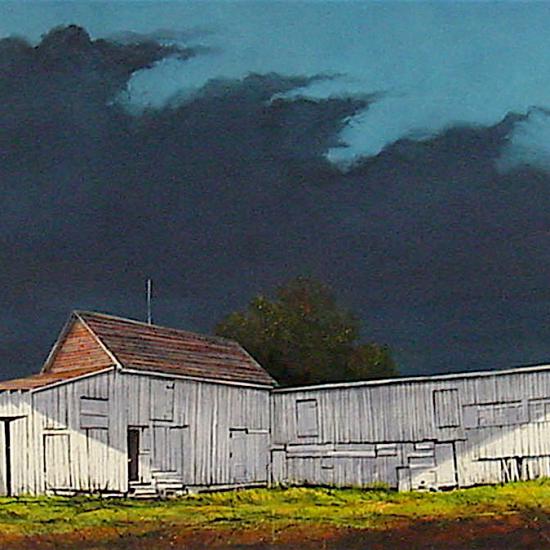 Agri Building Long Light 24x70  Oil on paper