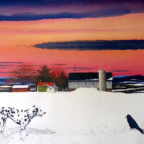 Bird Dog Blue Ridge I, 36x44  Oil on paper
