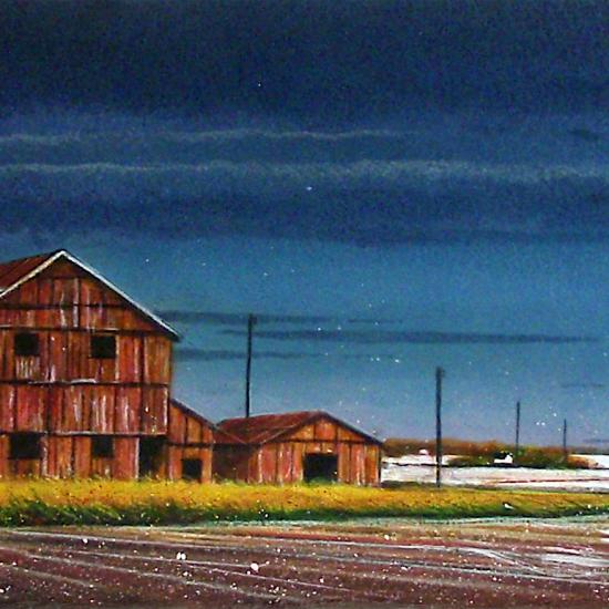 Delta Dog I  22x64  Oil on paper
