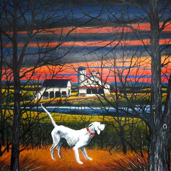 Ghost-Dog  Oil on paper