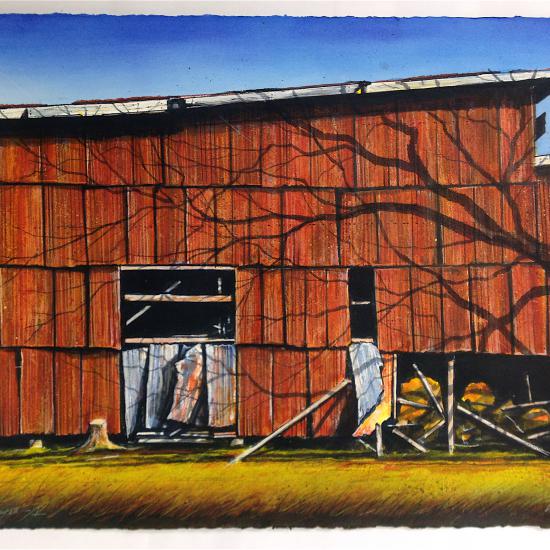 Red Wall I  36x42"   Oil on paper 