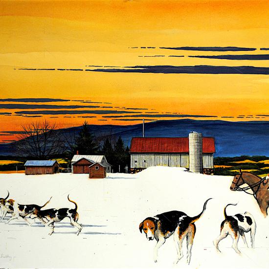 Dog Trot Agri Bldg, oil and dry pigment on paper 34x47