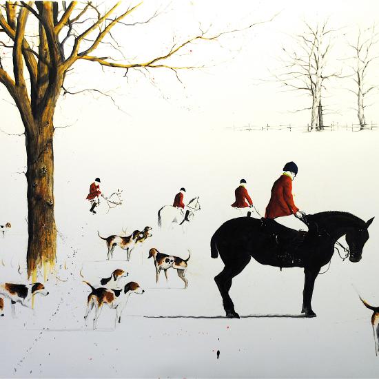 Dog Trot Tree Line. oi and graphite on paper 42x62