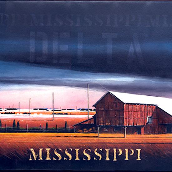 Flat Out Storm Front Too, oil and dry pigment on paper 24x60