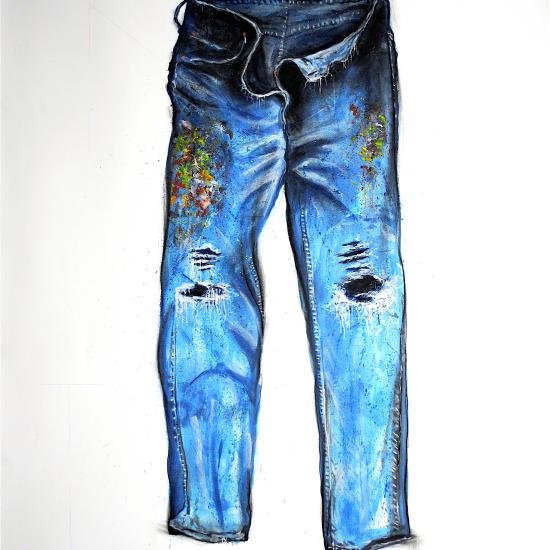 Painters Pants I,  oil and dry pigment on paper 60x42